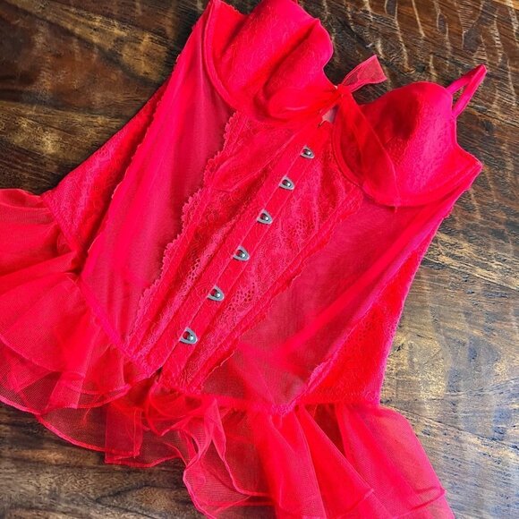 Victoria’s Secret Coral Pink Bustier 34C - Picture 2 of 15